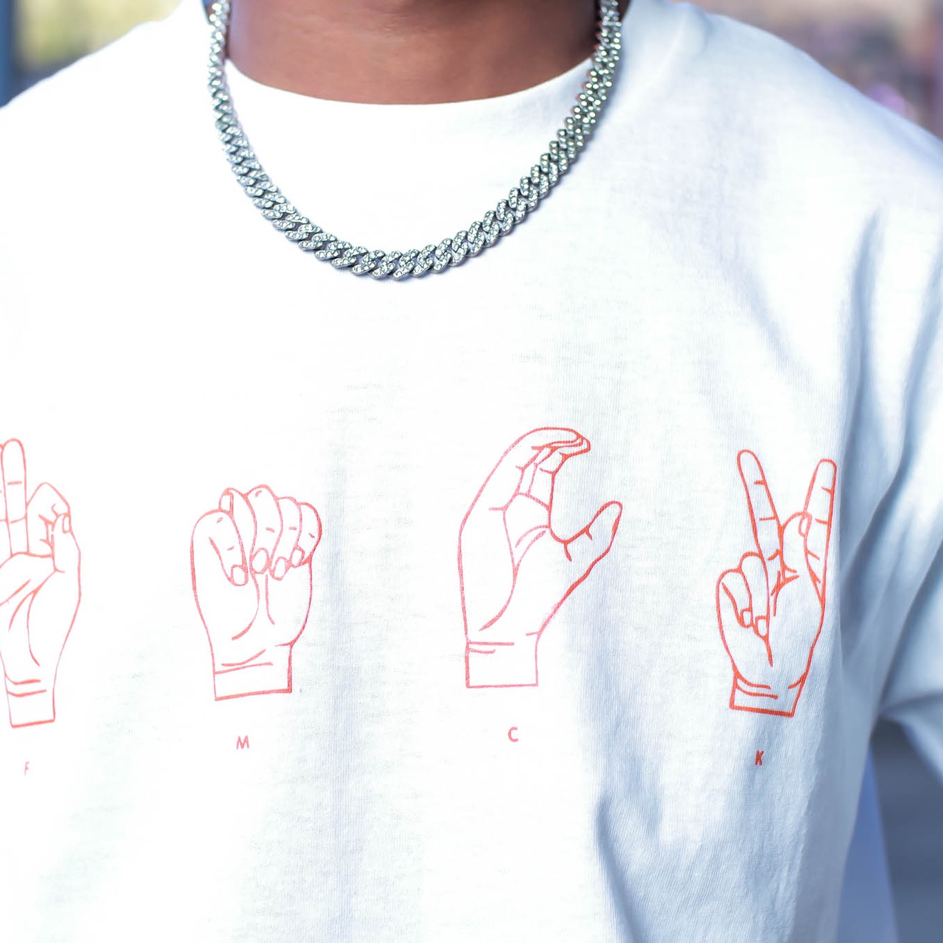 FMCK Sign Language T Shirt White